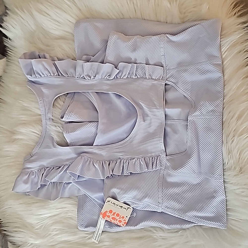 🎉HP NWT Free People Movement Ruffle Me Up One-piece Shortie - Size  L - Picture 12 of 17